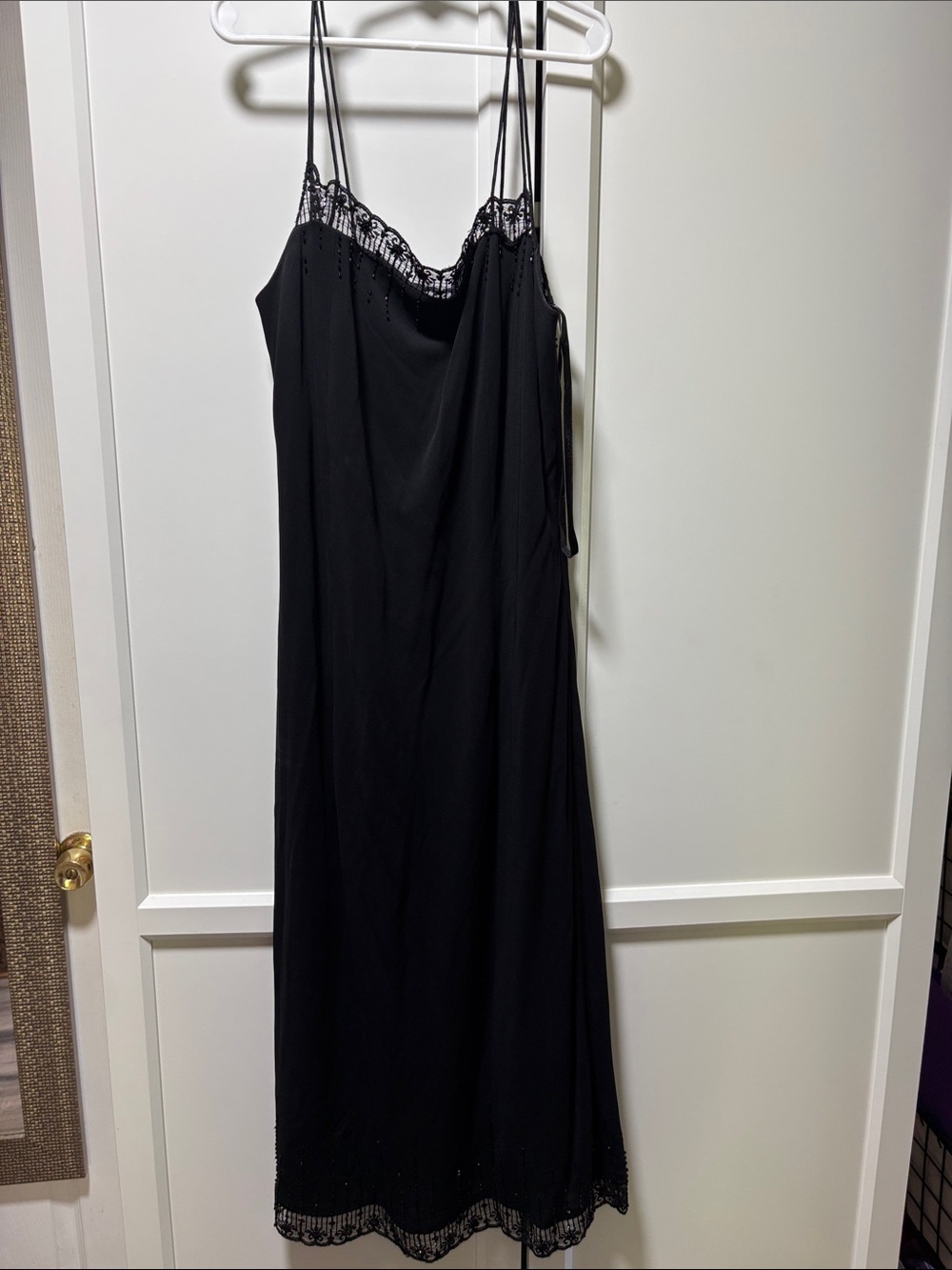 Rimini Black Beaded Lace-Trim Slip